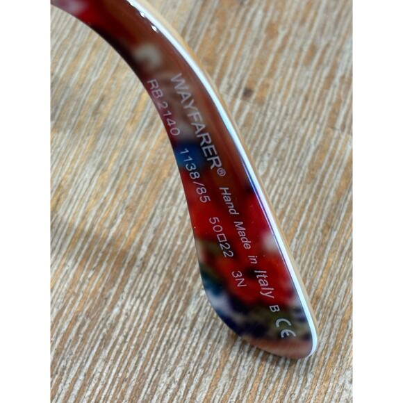 Ray Ban Wayfarer Wood Grain Special Series Sunglasses Rare Vintage - Picture 6 of 8